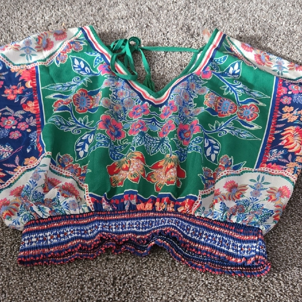 Flying Tomato Multicolor Floral Blouse Size Small - Picture 3 of 4